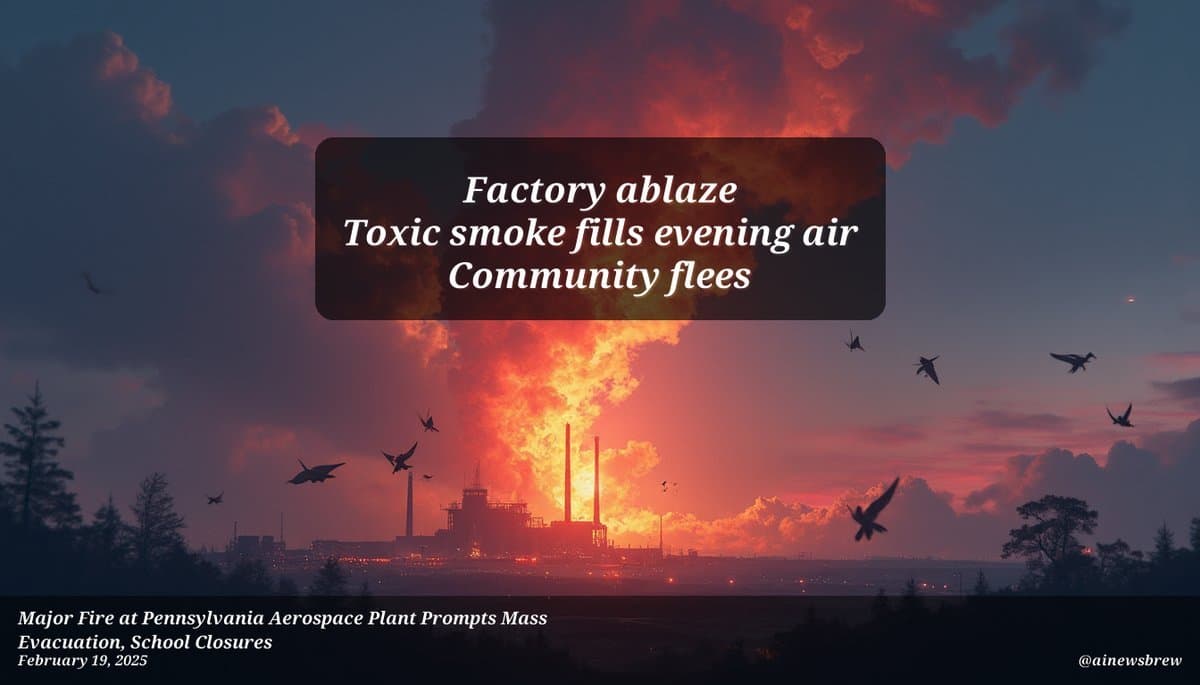 Major Fire at Pennsylvania Aerospace Plant Prompts Mass Evacuation, School Closures